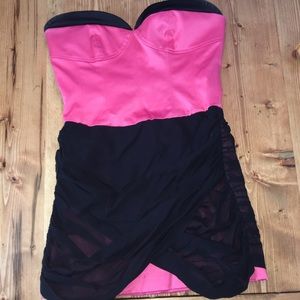 Mini black and pink dress